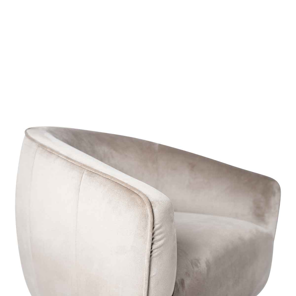 PTMD Vinn Velvet Fauteuil - 67 x 78 x 72 cm - Metaal/Fluweel - Beige