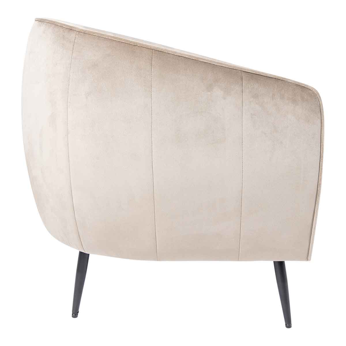 PTMD Vinn Velvet Fauteuil - 67 x 78 x 72 cm - Metaal/Fluweel - Beige