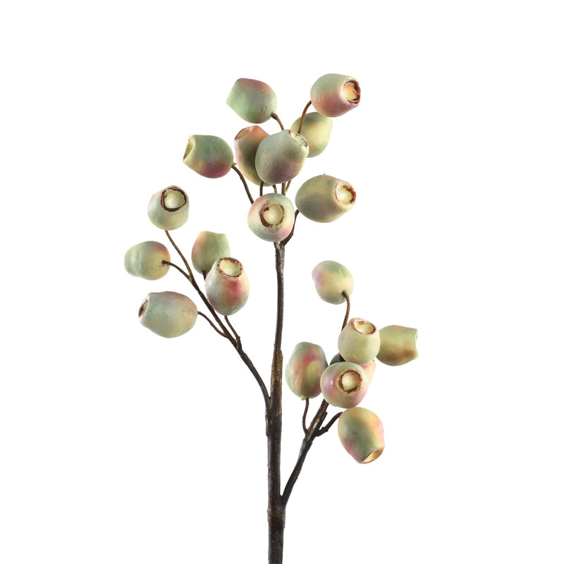 PTMD Berry Plant Eucalyptus Fruit Kunsttak - 26x15x61 cm - Lichtroze