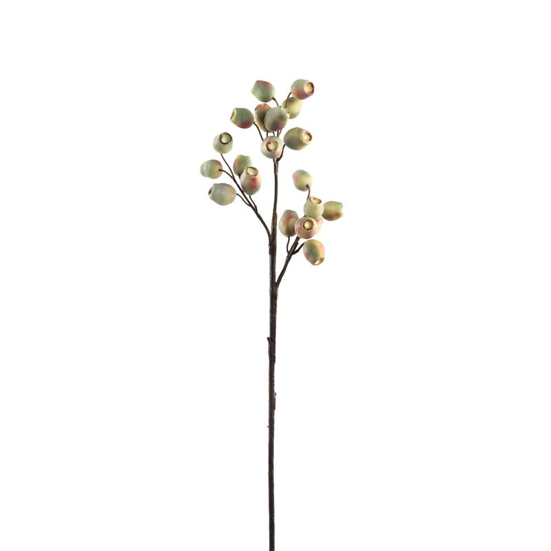 PTMD Berry Plant Eucalyptus Fruit Kunsttak - 26x15x61 cm - Lichtroze