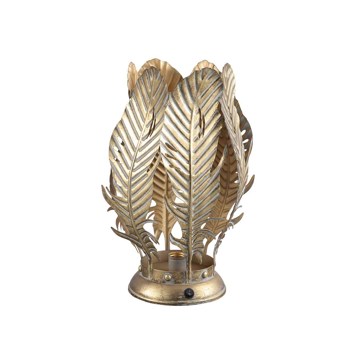 PTMD Yasmine Ronde Tafellamp LED - H37 x Ø24,5 cm - Metaal - Goud