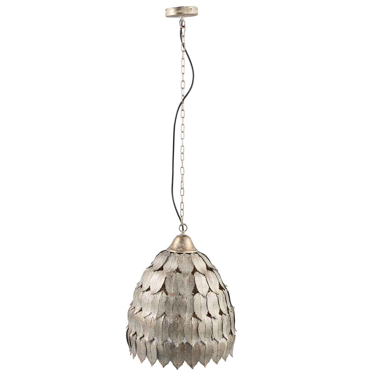 PTMD Rosey Hanglamp Bladeren - H135 x Ø44 cm - Metaal - koper