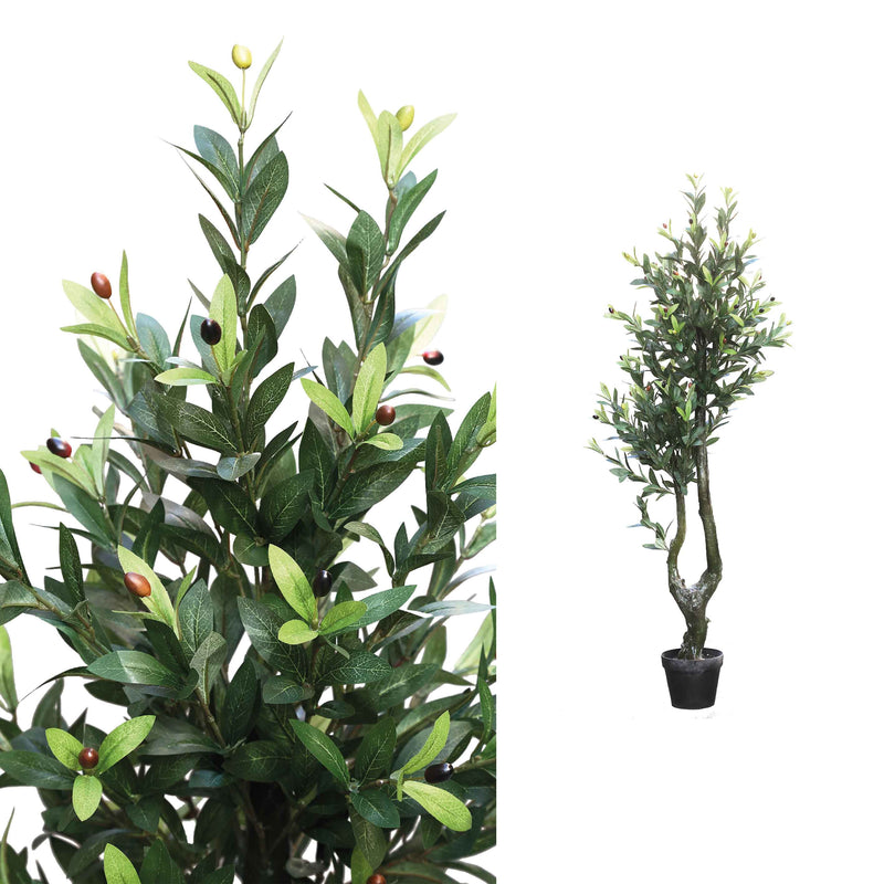 PTMD Tree Green Olijfboom Kunstplant - 64x46x147 cm - Pot - Groen