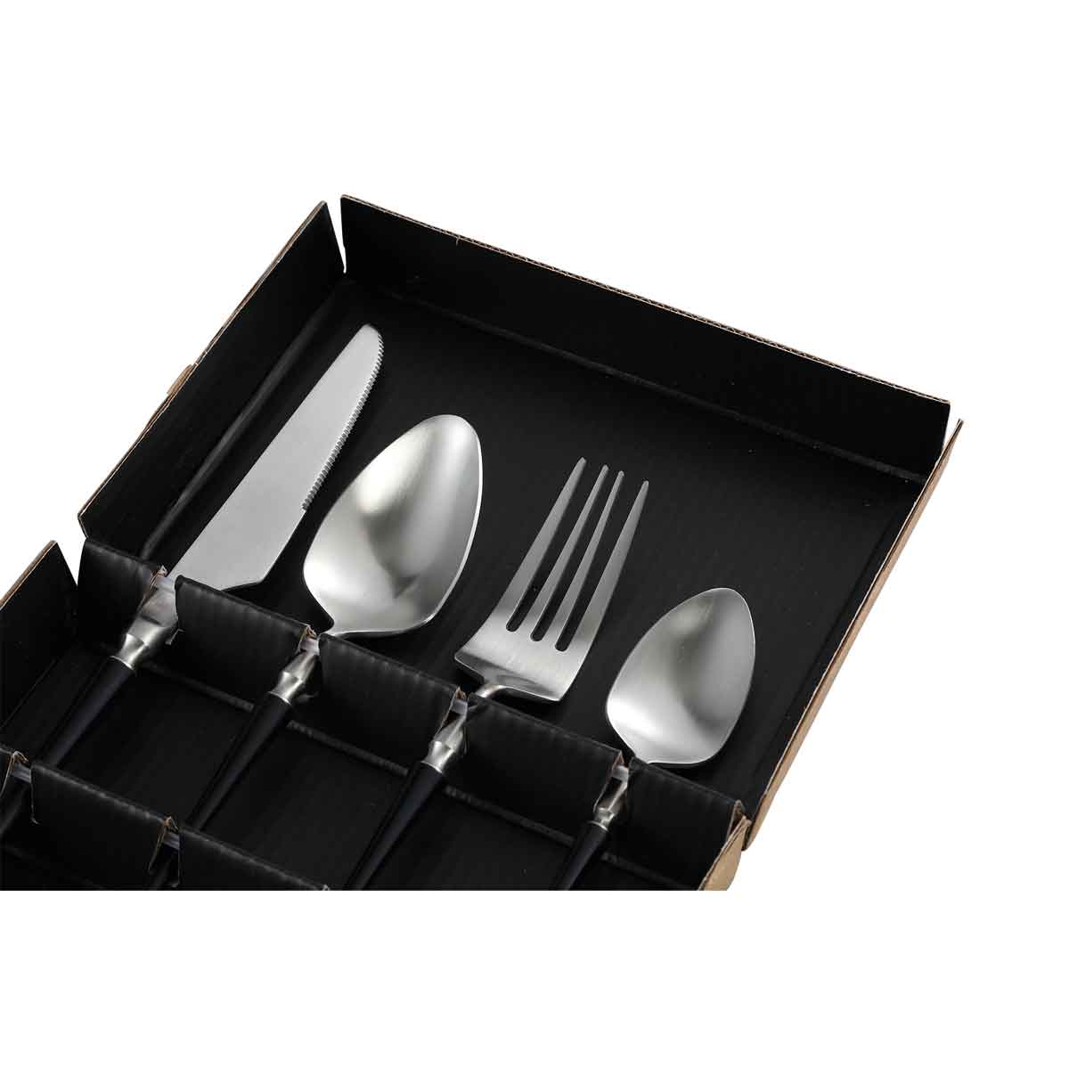 PTMD Delicious Bestek - 27 x 19 x 7,5 cm - 24 stuks - Ijzer - Zilver