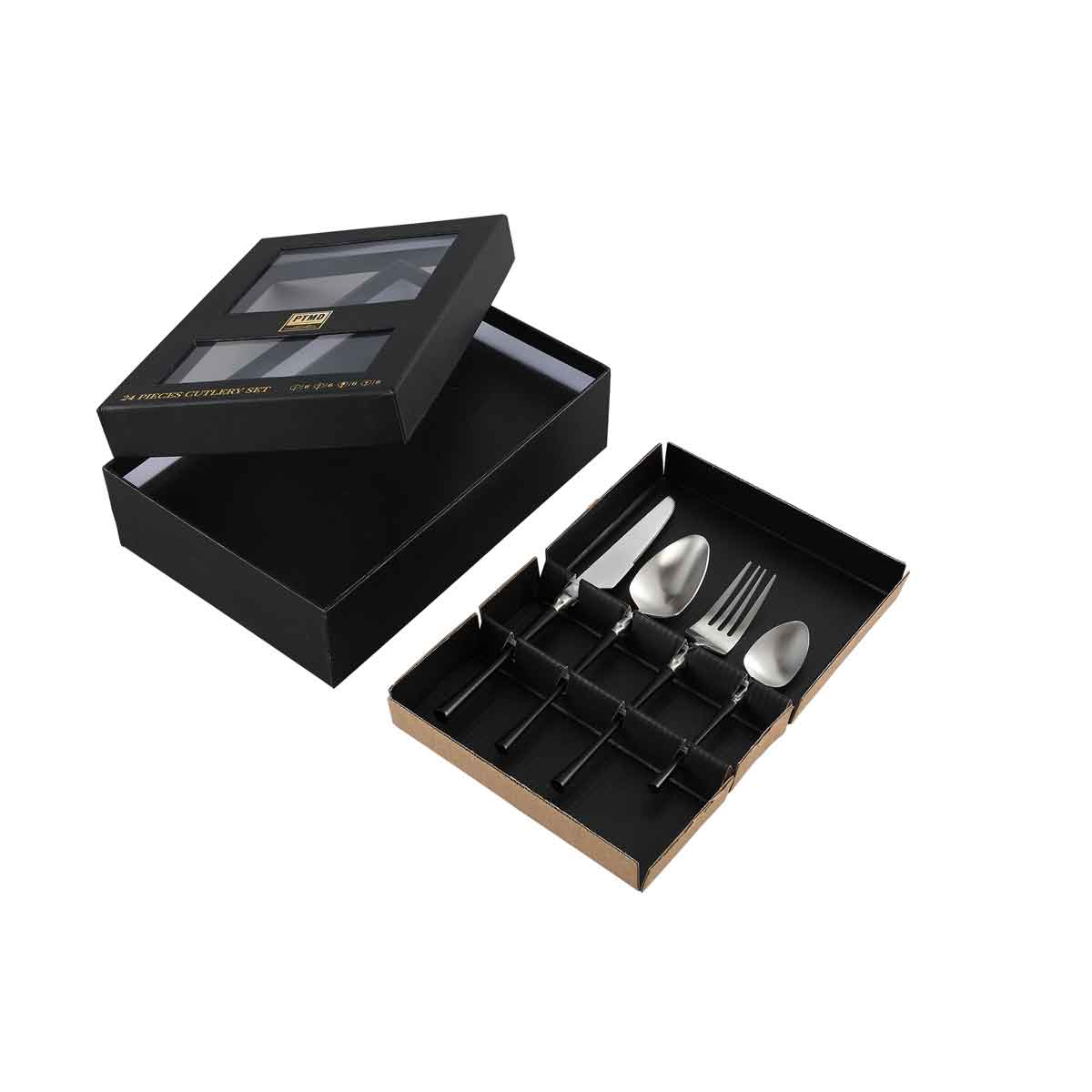 PTMD Delicious Bestek - 27 x 19 x 7,5 cm - 24 stuks - Ijzer - Zilver