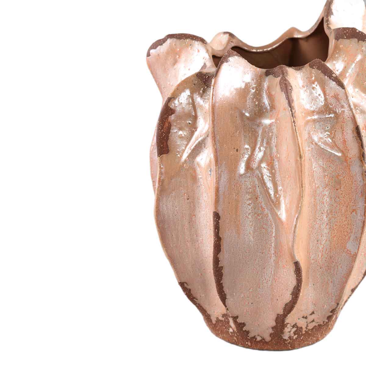 PTMD Shavon Ronde Pot - 25,5 x 25 x 39 cm - Keramiek - Koper
