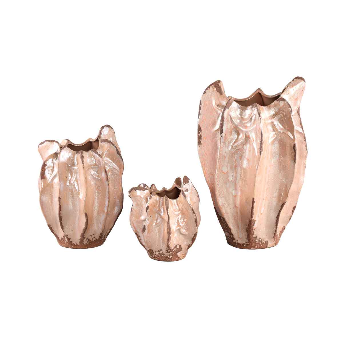 PTMD Shavon Ronde Pot - 25,5 x 25 x 39 cm - Keramiek - Koper