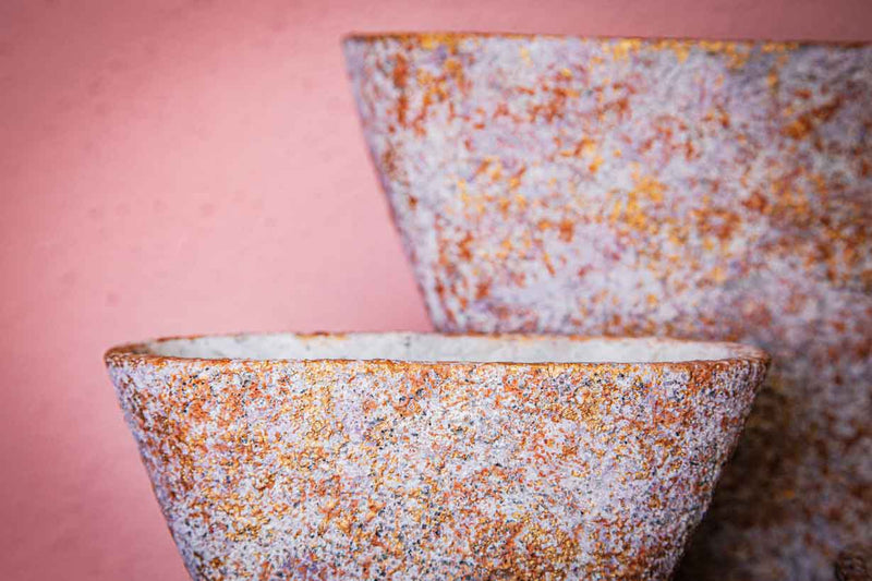 PTMD Githa Ovale Bloempot - 30 x 15 x 28 cm - Cement - Roze