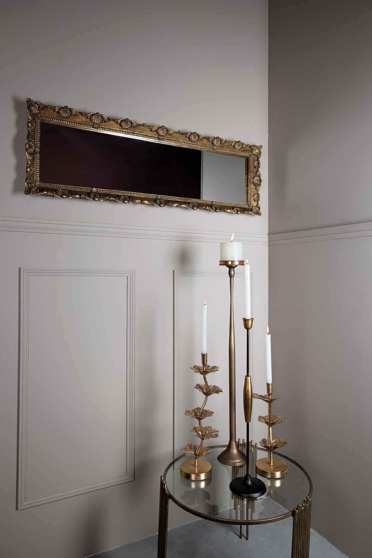 PTMD Renz Salontafel - 60 x 60 x 45 cm - Glas - Goud - Set van 2