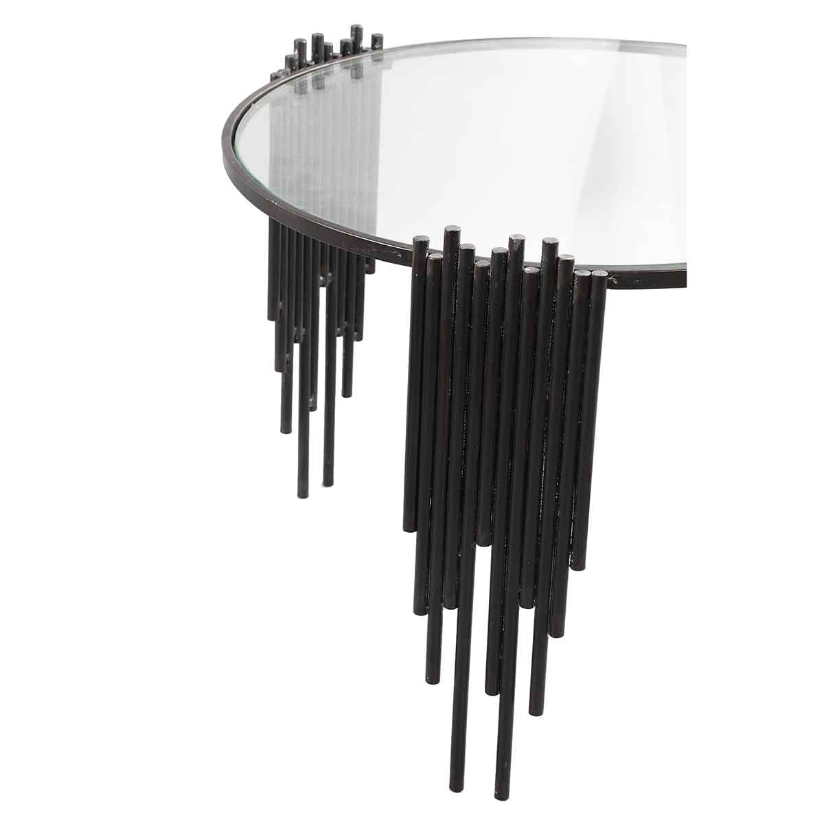 PTMD Renz Salontafel - 60 x 60 x 45 cm - Glas - Goud - Set van 2