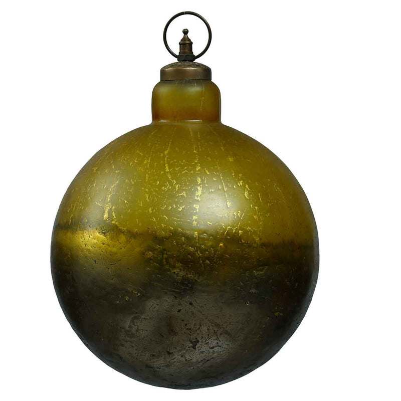 PTMD Mustard Kerstbal - H25 x Ø25 cm - Glas - Geel