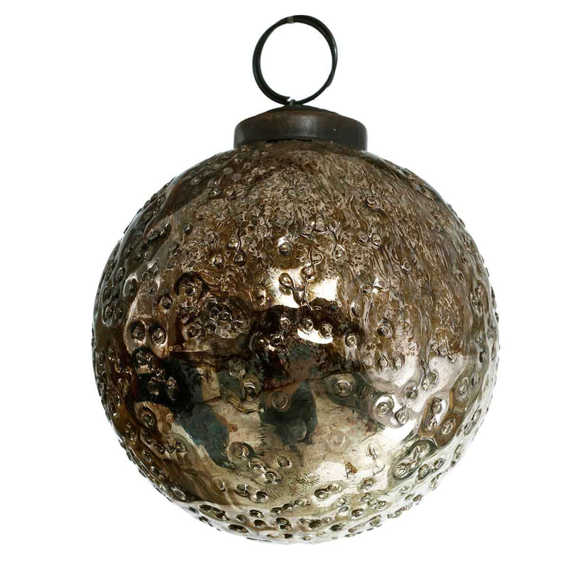 PTMD Crinkle Kerstbal - H8 x Ø7,5 cm - Glas - Goud