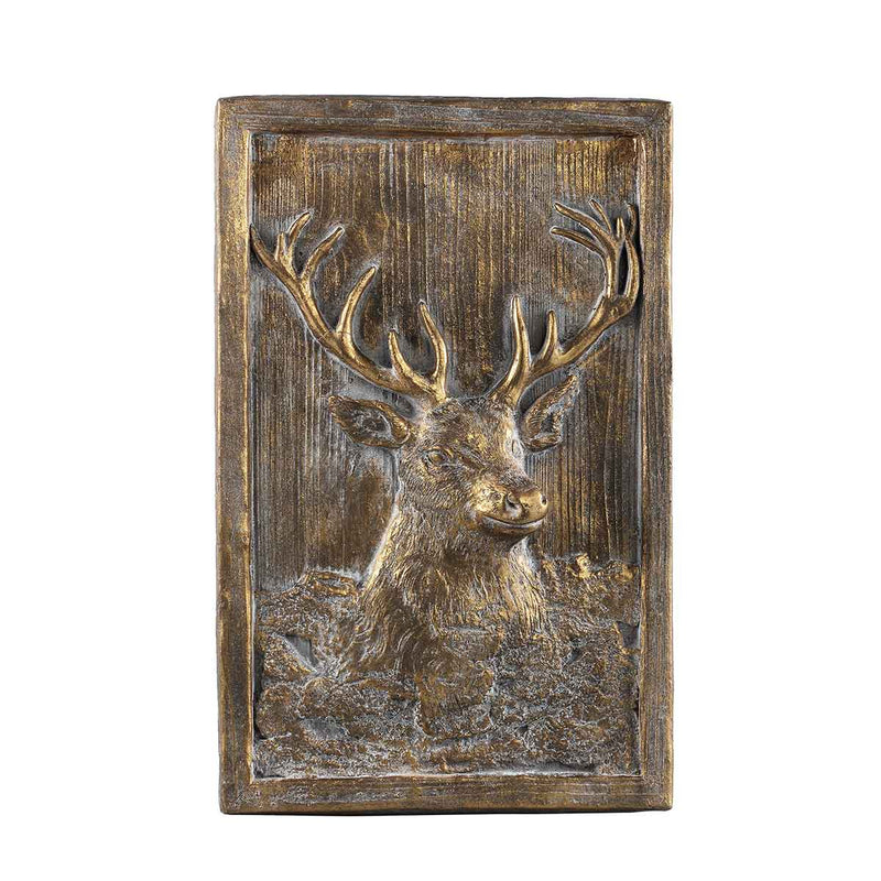 PTMD Reindeer Wandpaneel - 45 x 7 x 70 cm - Magnesium - Goud
