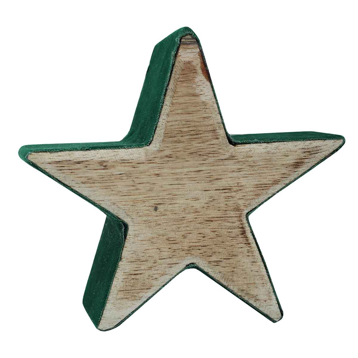 PTMD Decoratief Object Ster Kerstmis - 10 x 4 x 10 cm - Hout/velvet