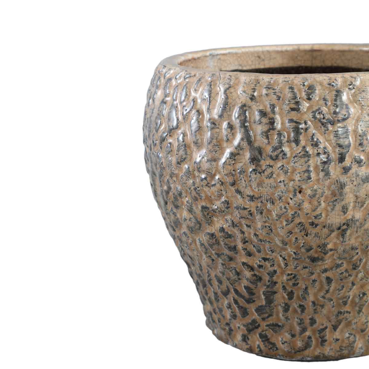 PTMD Mart Ronde Bloempot - H19 x Ø22,5 cm - Keramiek - Bruin