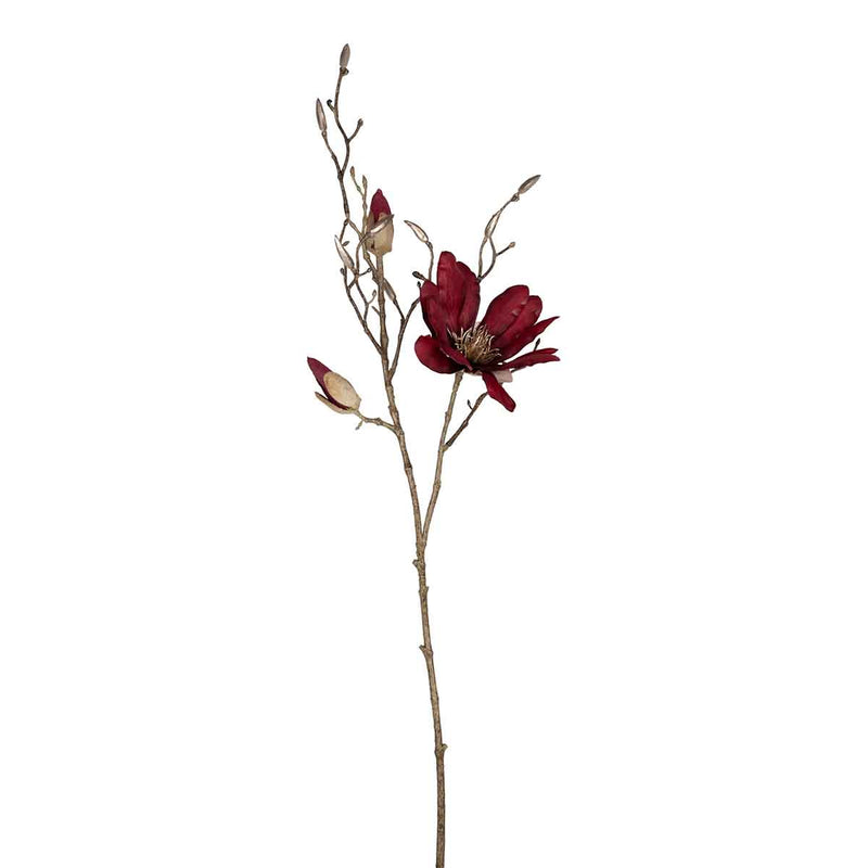 PTMD Magnolia Bloem Kunsttak - 46 x 20 x 86 cm - Wijnrood