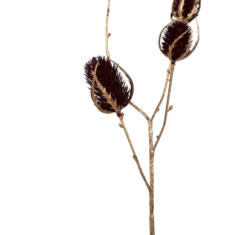 PTMD Twig Plant Eryngo Kunsttak - 33 x 13 x 61 cm - Wijnrood