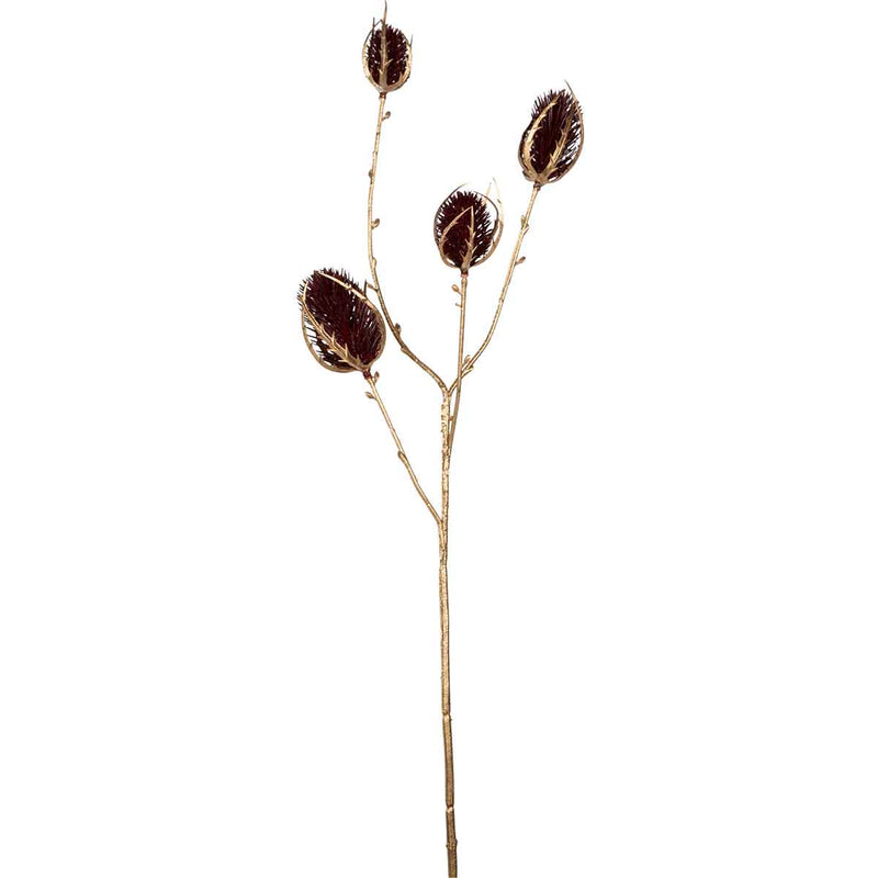 PTMD Twig Plant Eryngo Kunsttak - 33 x 13 x 61 cm - Wijnrood