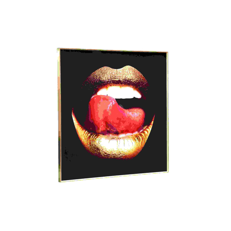 PTMD Melani Glass Art Tong Wanddecoratie - 100x4x100 cm - Glas - Zwart