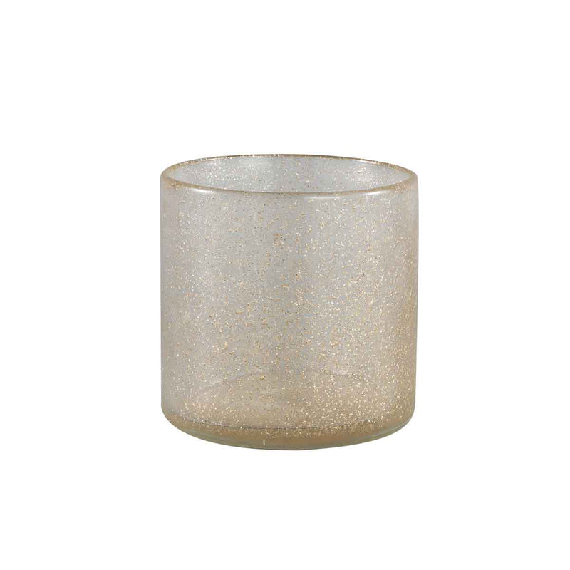 PTMD Levia Rond Theelicht - H12 x Ø12 cm - Glas - Goud