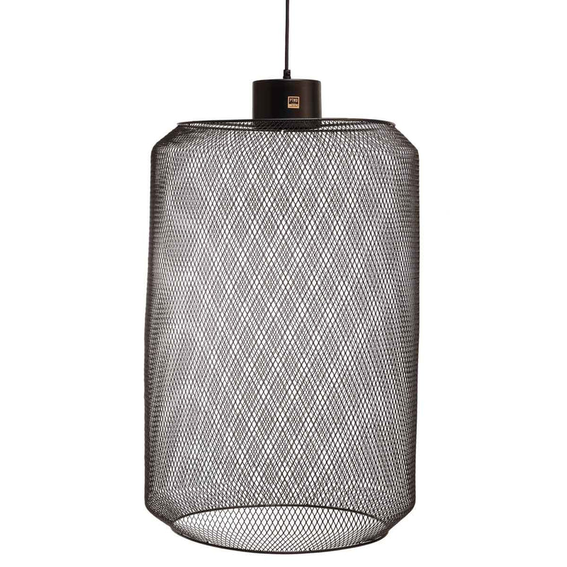 PTMD Mesh Ronde Hanglamp - H70 x Ø48 cm - Ijzer - Zwart