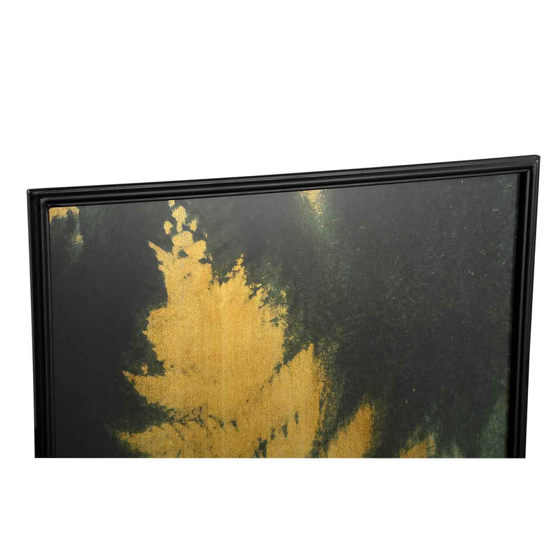 PTMD Loro Rechthoekig Wandpaneel Varenblad - 100 x 60 cm - Zwart/goud