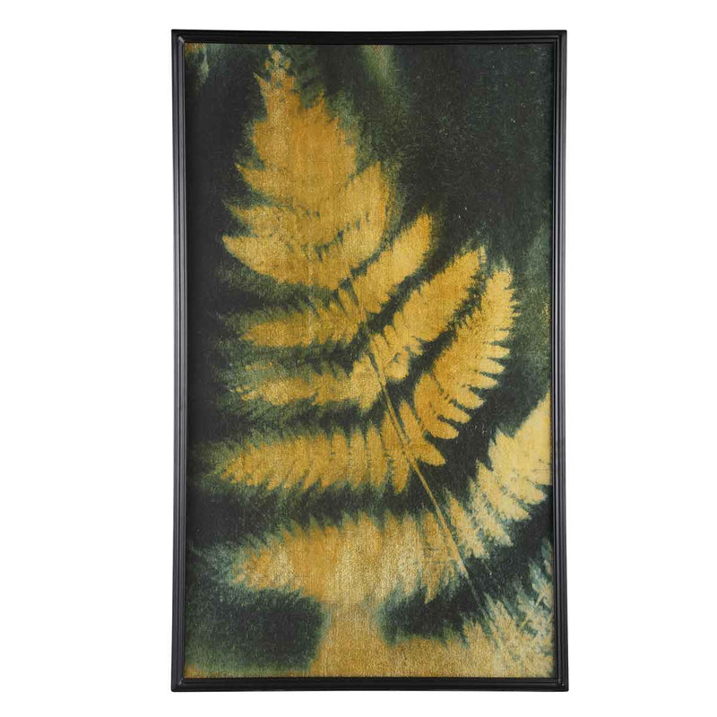 PTMD Loro Rechthoekig Wandpaneel Varenblad - 100 x 60 cm - Zwart/goud