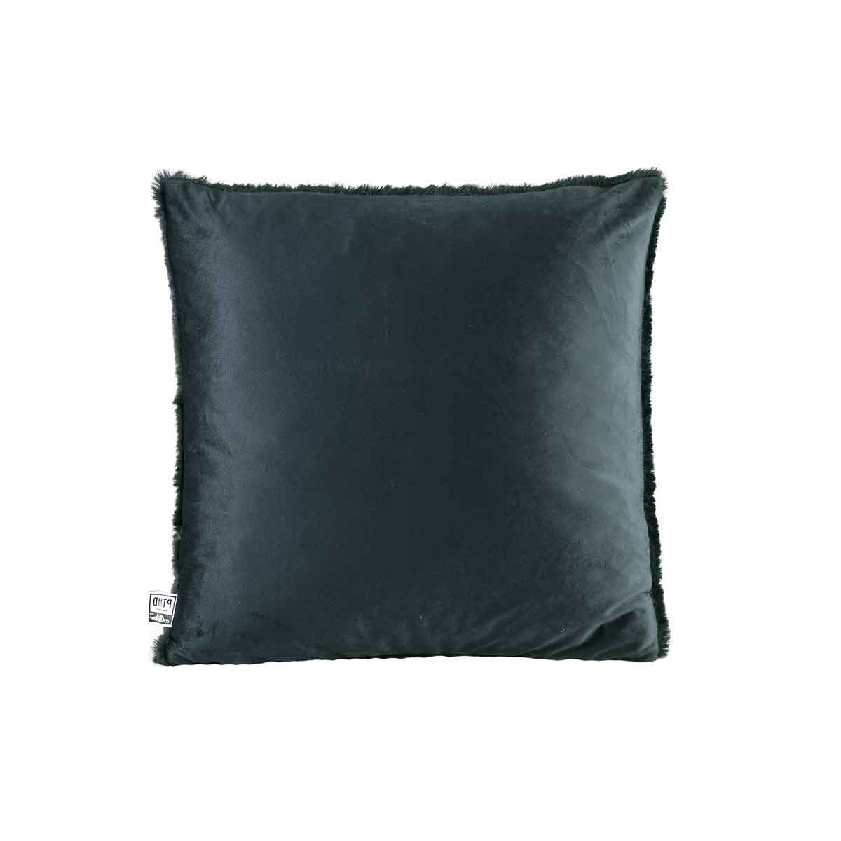 PTMD Mattie Vierkant Kussen - 45 x 10 x 45 cm - Vegan Bont - Groen