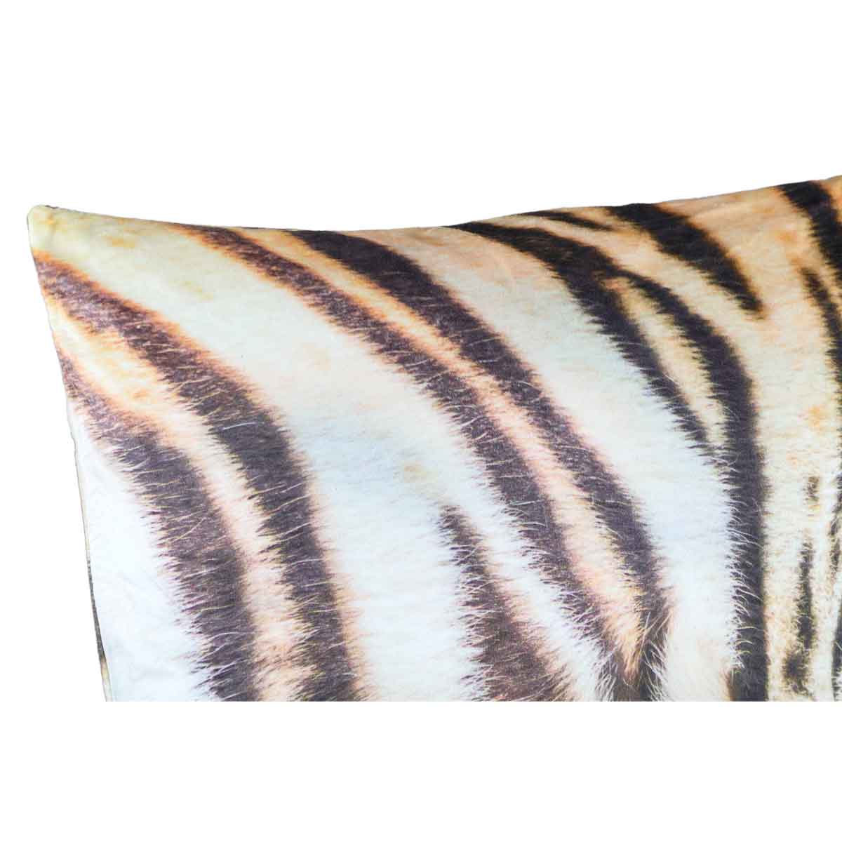 PTMD Nia Vierkant Kussen Tijger - 45 x 10 x 45 cm - Velvet - Wit
