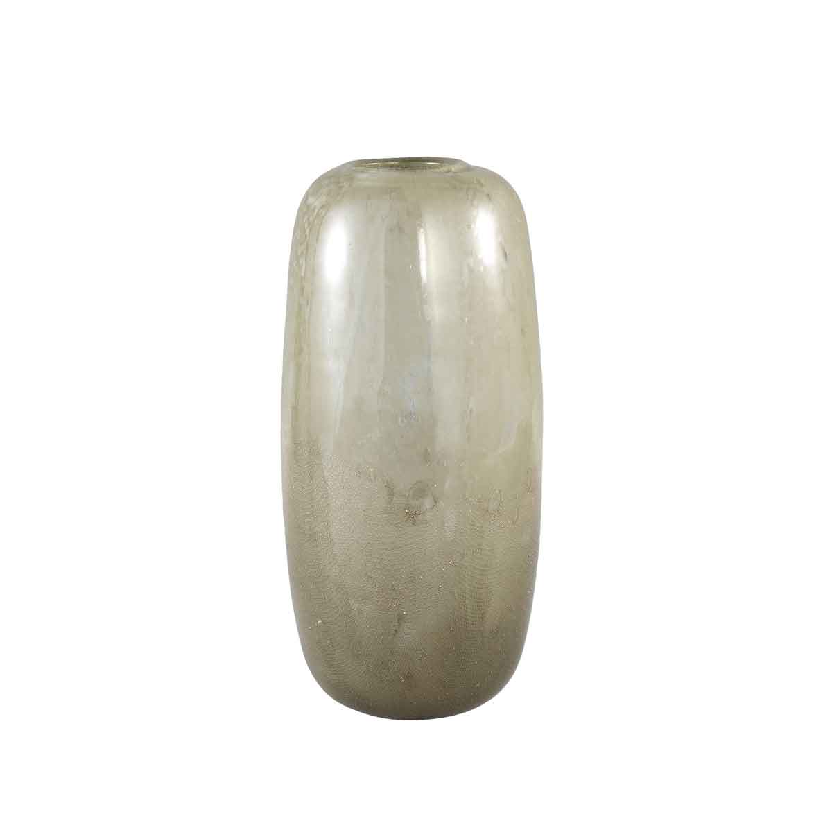PTMD Oliva Ronde Vaas - H30 x Ø13,5 cm - Gemengd glas - Groen
