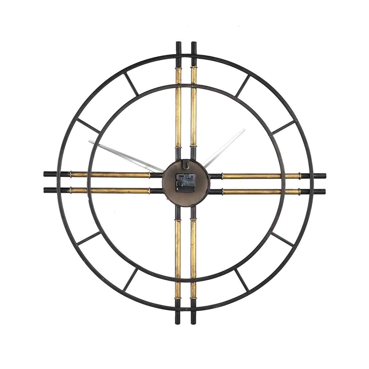 PTMD Joanna Ronde Klok - 83 x 5 x 83 cm - Metaal - Zwart/goud