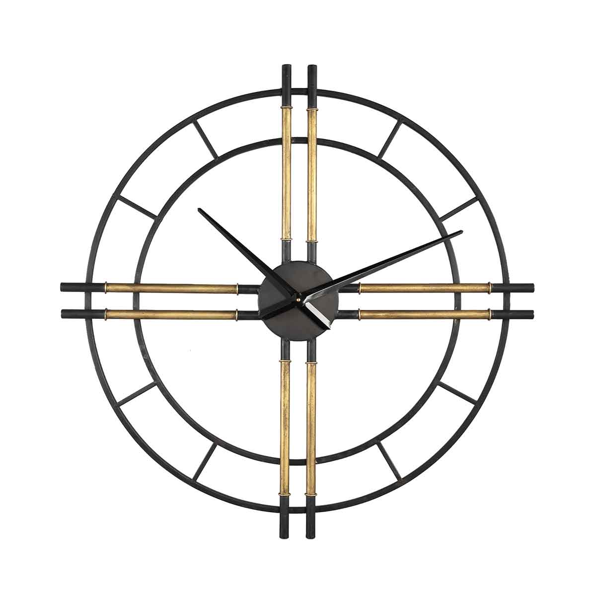 PTMD Joanna Ronde Klok - 83 x 5 x 83 cm - Metaal - Zwart/goud