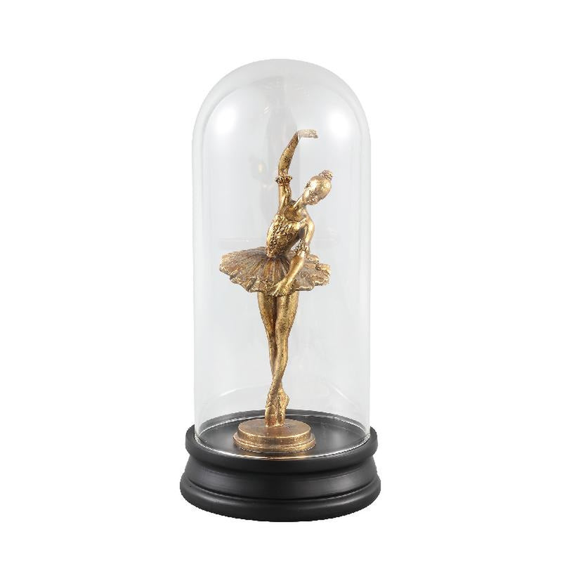 PTMD Ballet Ronde Stolp Ballerina - H30 x Ø14,5 cm - Poly - Goud