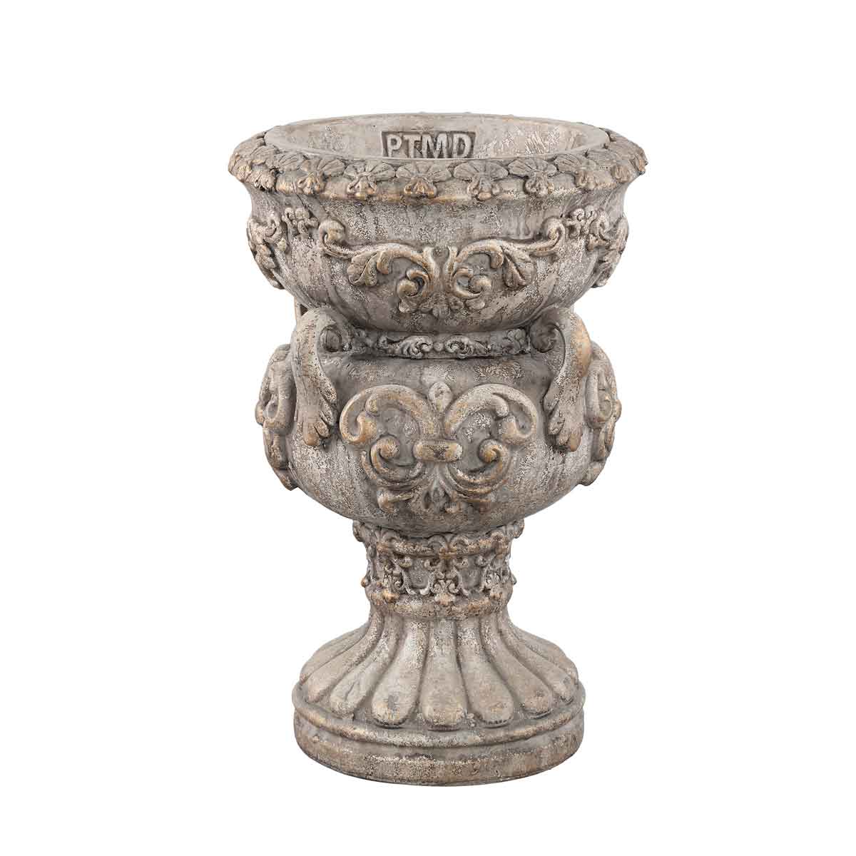 PTMD Bridge Ronde Pot Antiek - H36 x Ø23 cm - Cement - Bruin
