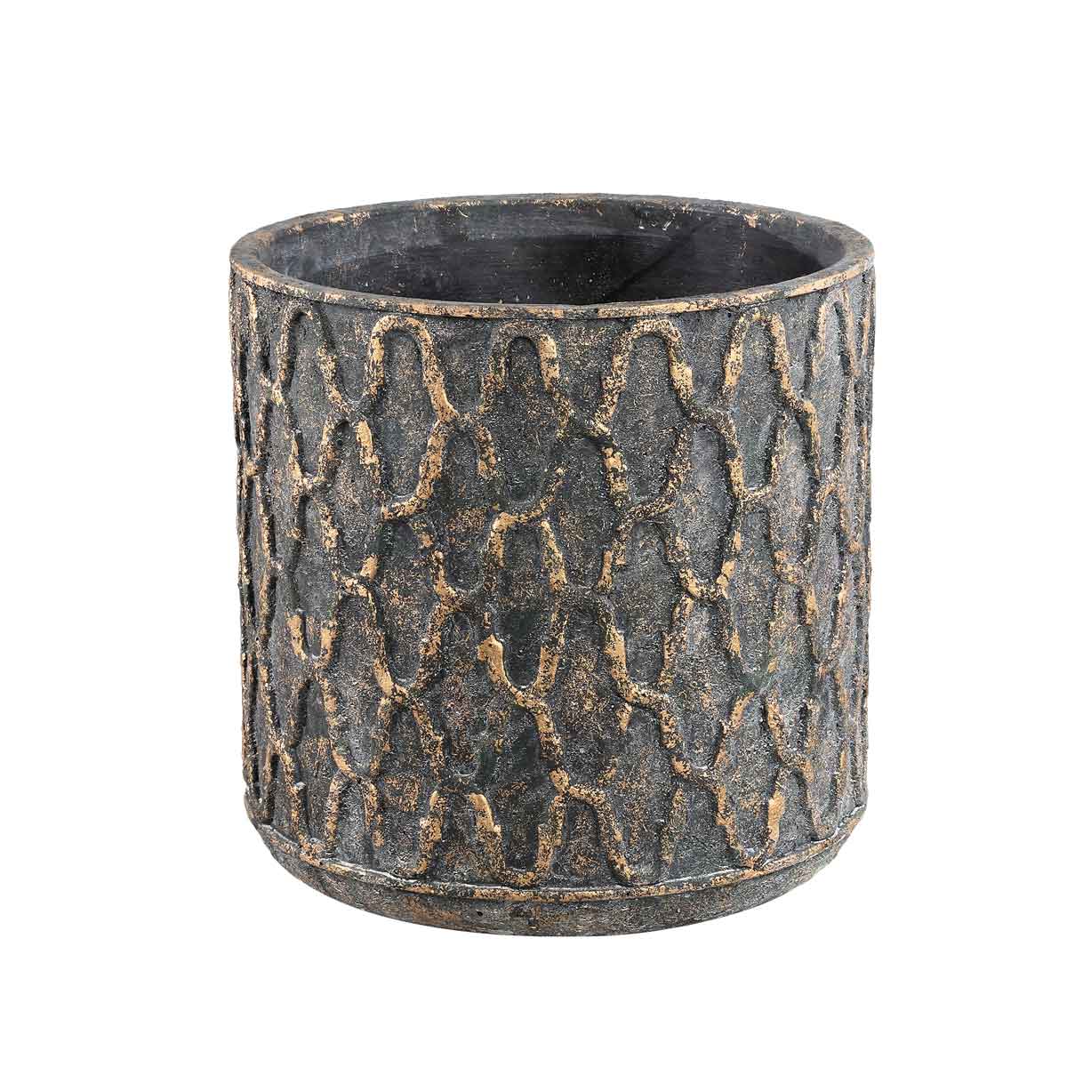 PTMD Jarra Ronde Bloempot - H40 x Ø40 cm - Cement - Goud