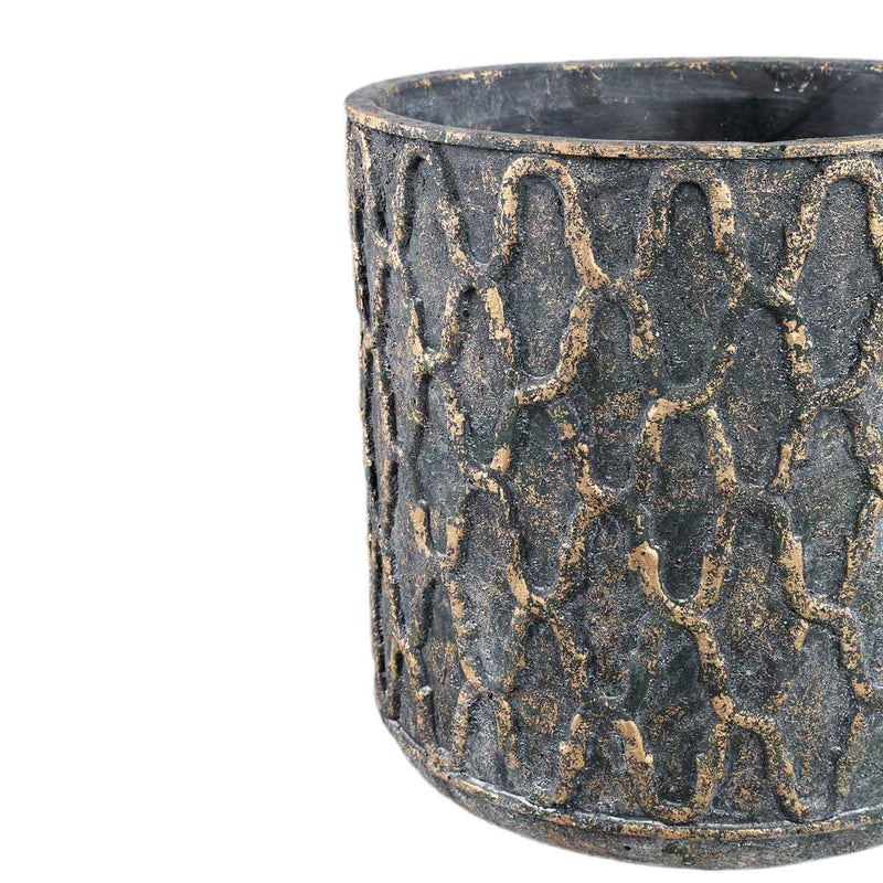 PTMD Jarra Ronde Bloempot - H50 x Ø50 cm - Cement - Goud