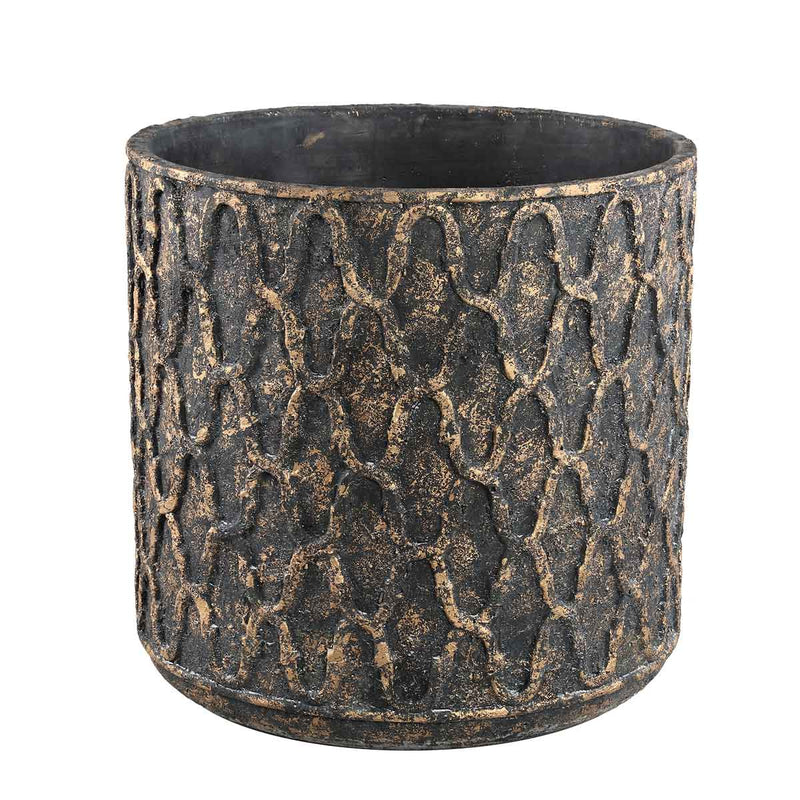 PTMD Jarra Ronde Bloempot - H50 x Ø50 cm - Cement - Goud