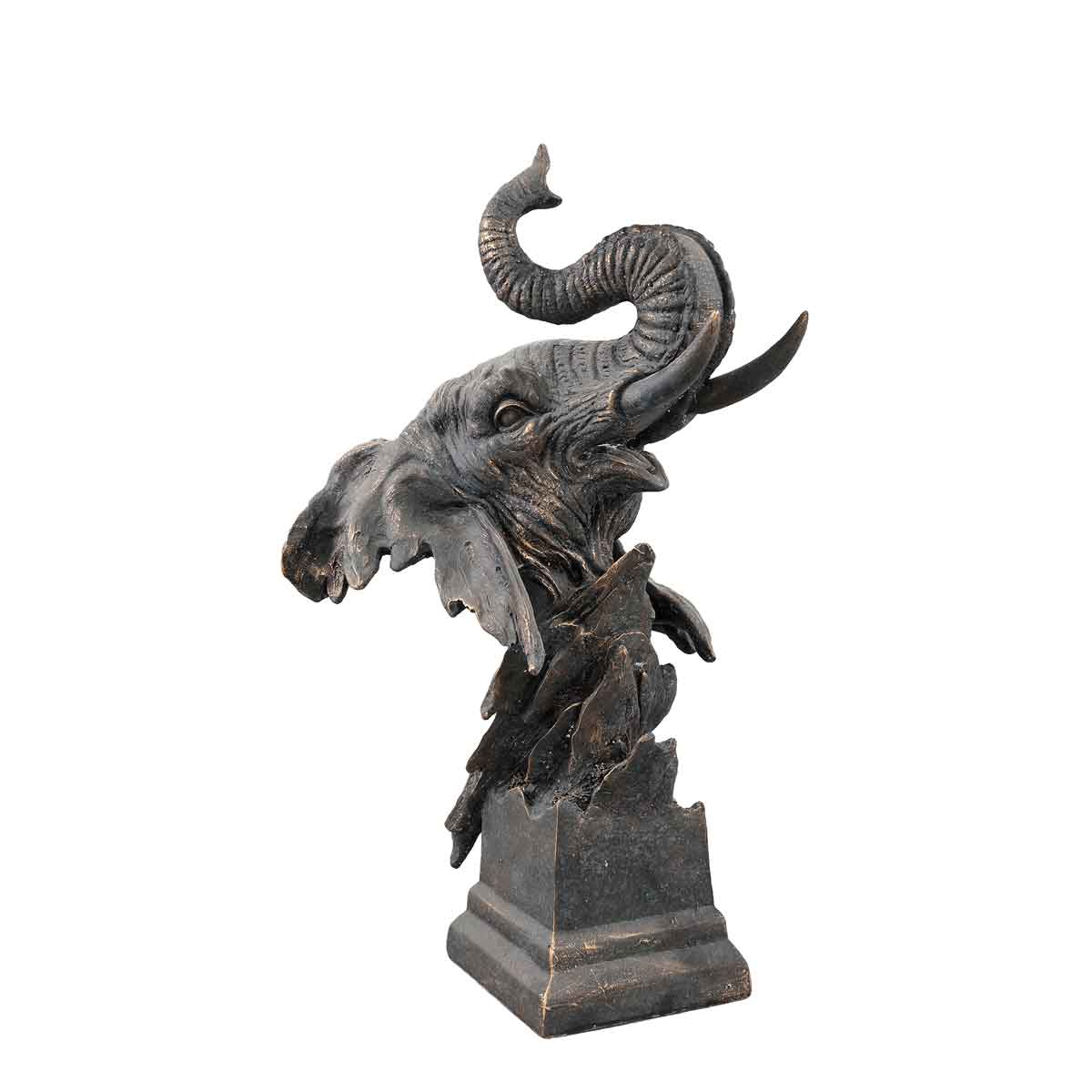 PTMD Nikko Beeld Olifantenhoofd - 23 x 20 x 42 cm - Poly - Koper