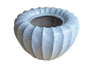 PTMD Jinah Bloempot - H40 x Ø58 cm - Keramiek - Wit