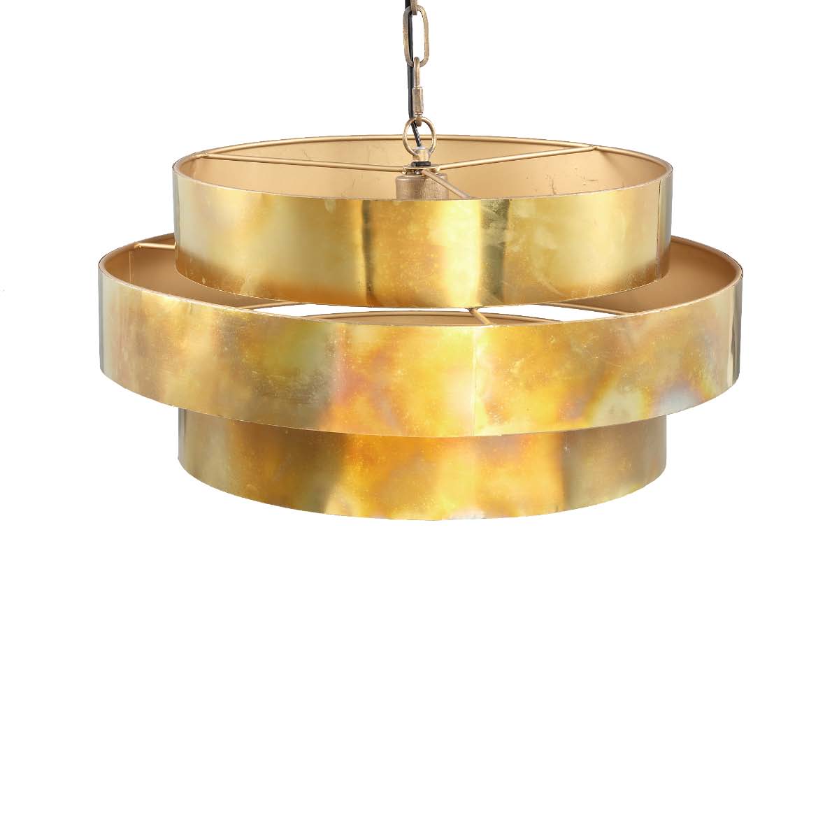 PTMD Zanth Ronde Hanglamp - H133 x Ø52 cm - Metaal - Goud