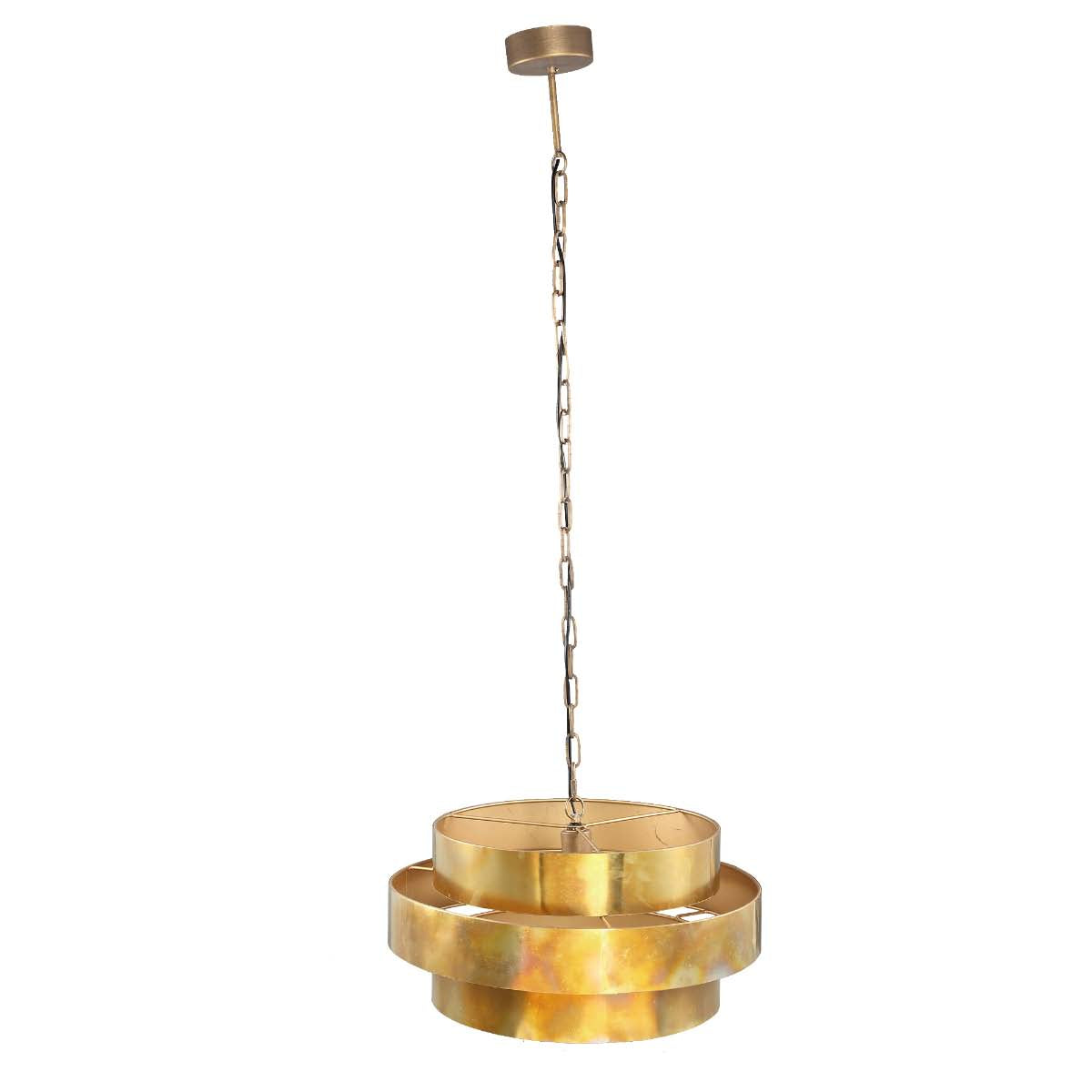 PTMD Zanth Ronde Hanglamp - H133 x Ø52 cm - Metaal - Goud