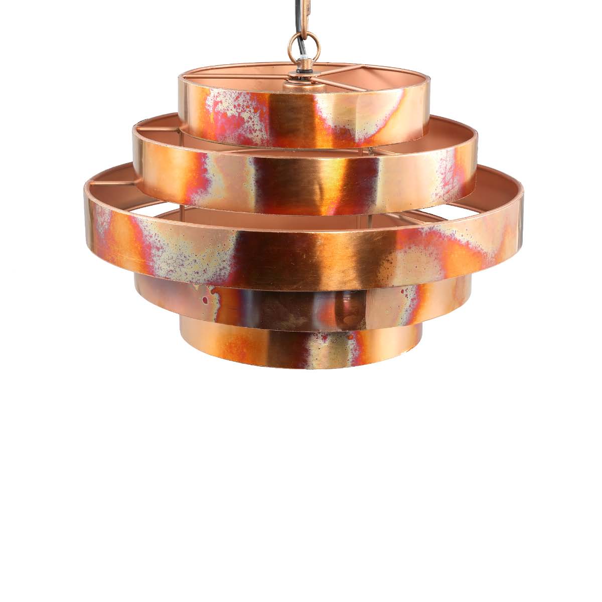 PTMD Zanth Ronde Hanglamp - H136 x Ø42 cm - Metaal - Koper