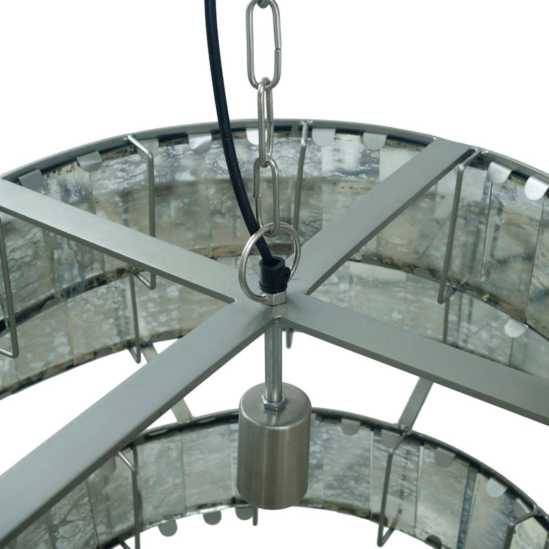 PTMD Render Ronde Hanglamp Antiek - H41xØ71 cm - Ijzer/Glas - Messing