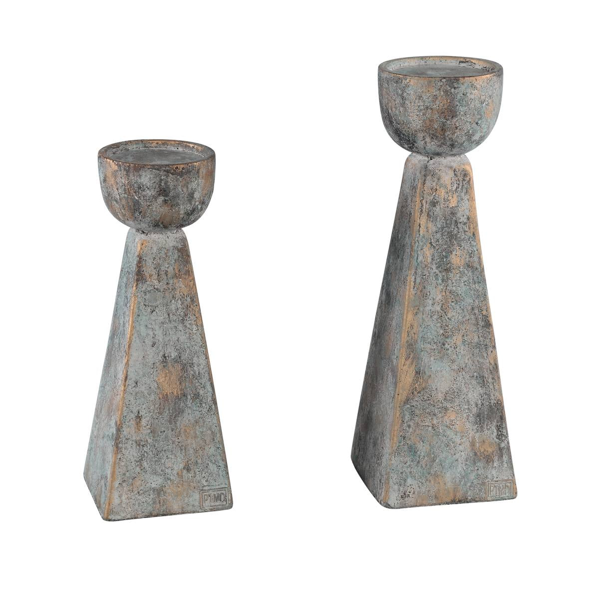 PTMD Zavis Kandelaar - 12 x 12 x 37 cm  - Cement - Grijs