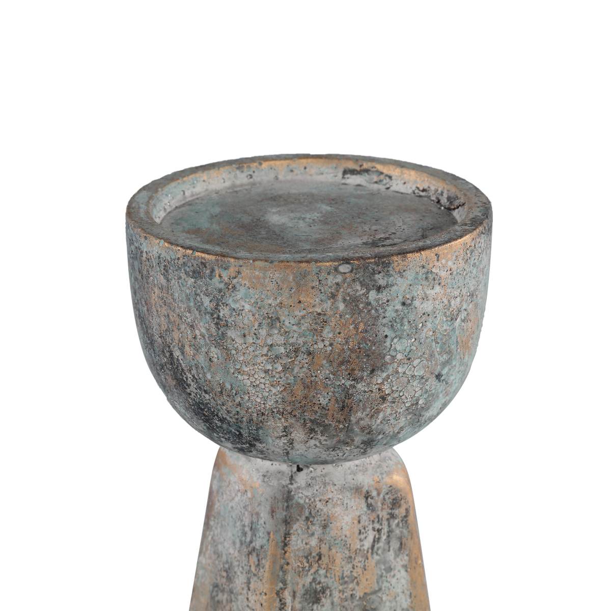 PTMD Zavis Kandelaar - 12 x 12 x 37 cm  - Cement - Grijs