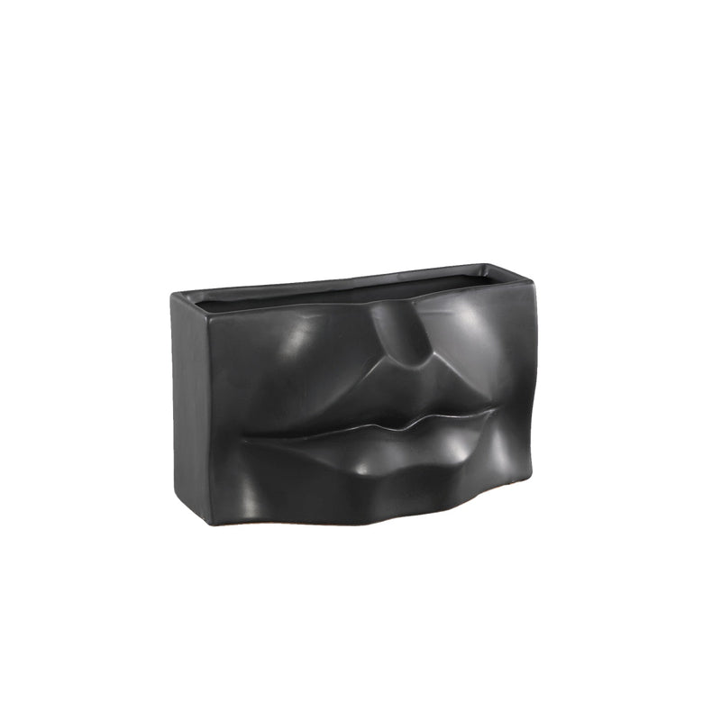 PTMD Moush Bloempot - 20,5 x 11 x 12 cm  - Keramiek - Zwart