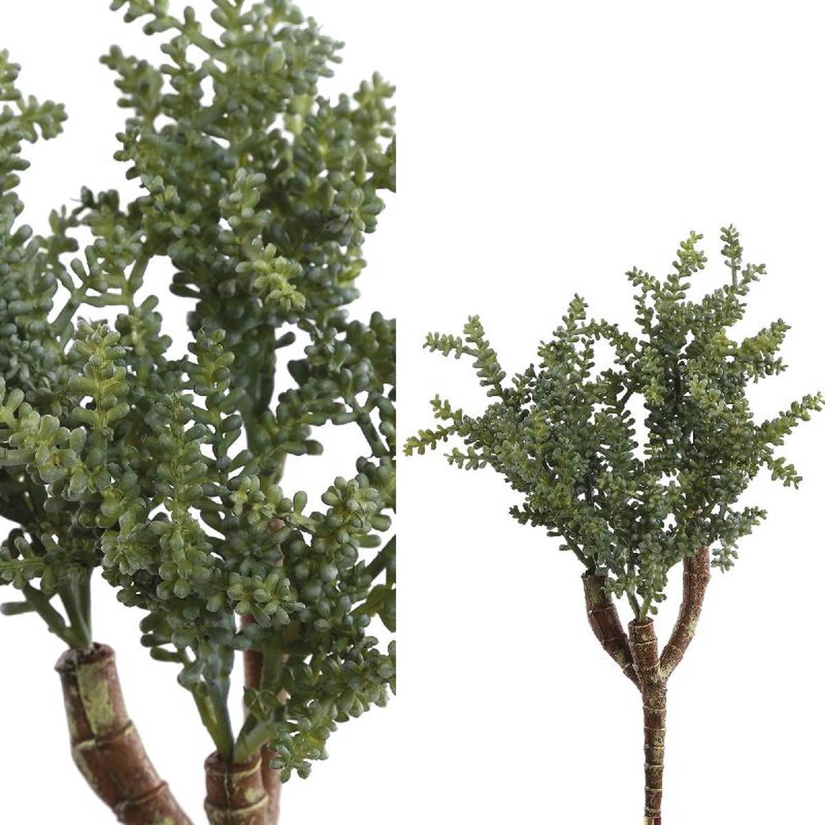 PTMD Sedum Kunsttak - 19 x 18 x 28 cm - Groen