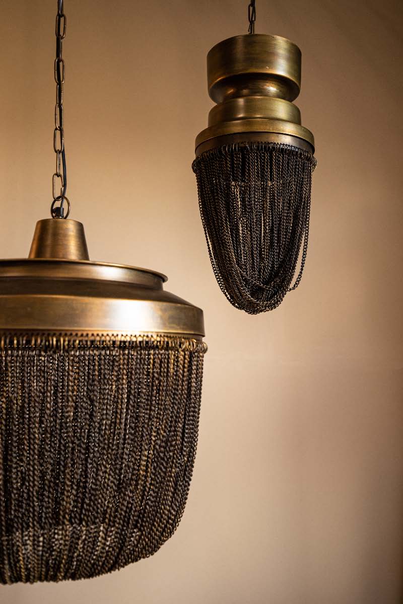 PTMD Zelivo Ronde Hanglamp - H38 x Ø46 cm - Ijzer - Goud
