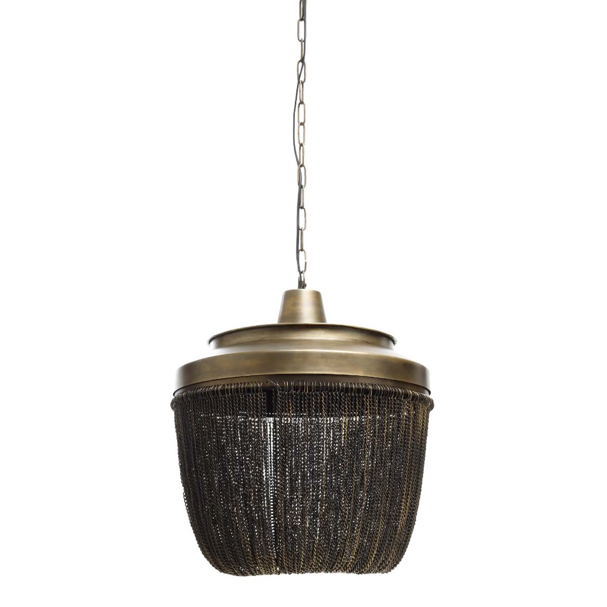 PTMD Zelivo Ronde Hanglamp - H38 x Ø46 cm - Ijzer - Goud