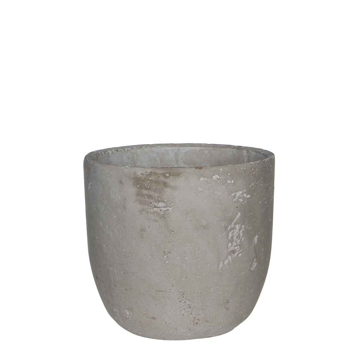 Mica Decorations jimmy bloempot rond lichtgrijs maat in cm: 16 x 17
